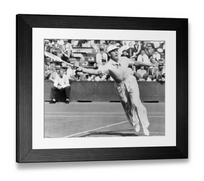 Framed Print : Fred Perry Playing Tennis