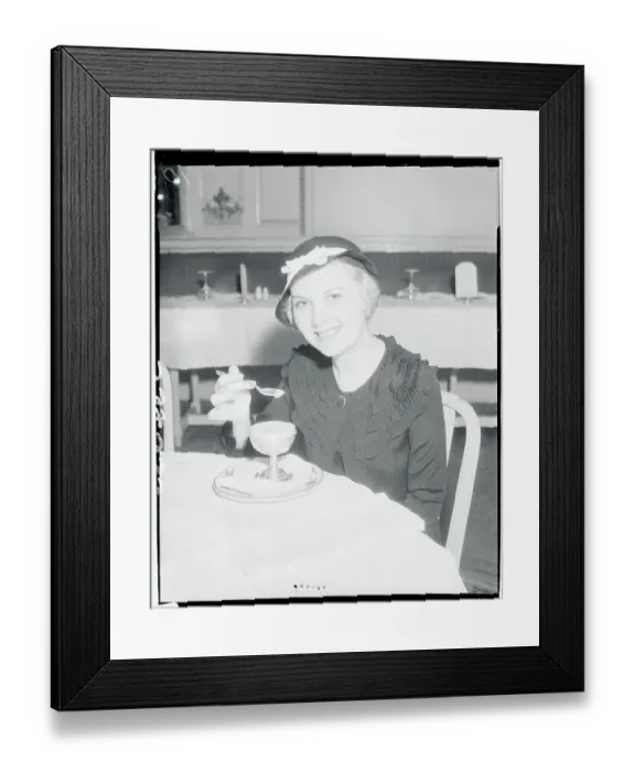 Framed Print : Lucille Lund Holding Spoon Framed Print : Lucille Lund Holding Spoon