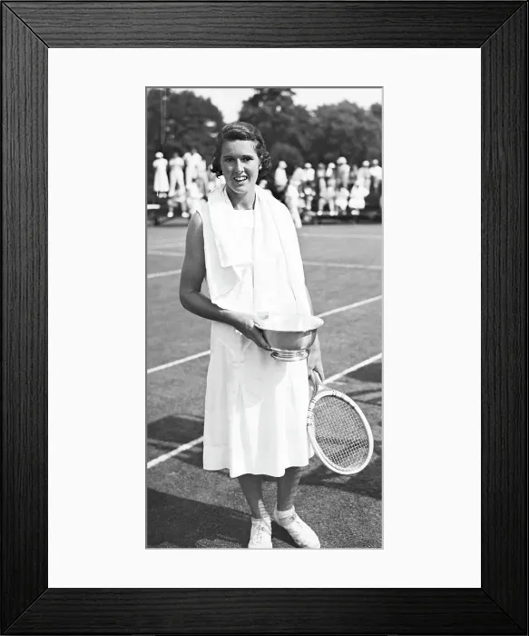 Framed Print : Sarah Palfrey Receives Tennis Trophy Framed Print : Sarah Palfrey Receives Tennis Trophy