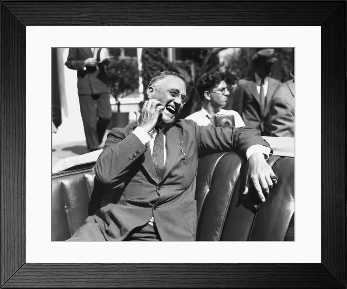 Framed Print : President Franklin D. Roosevelt Laughing Framed Print : President Franklin D. Roosevelt Laughing
