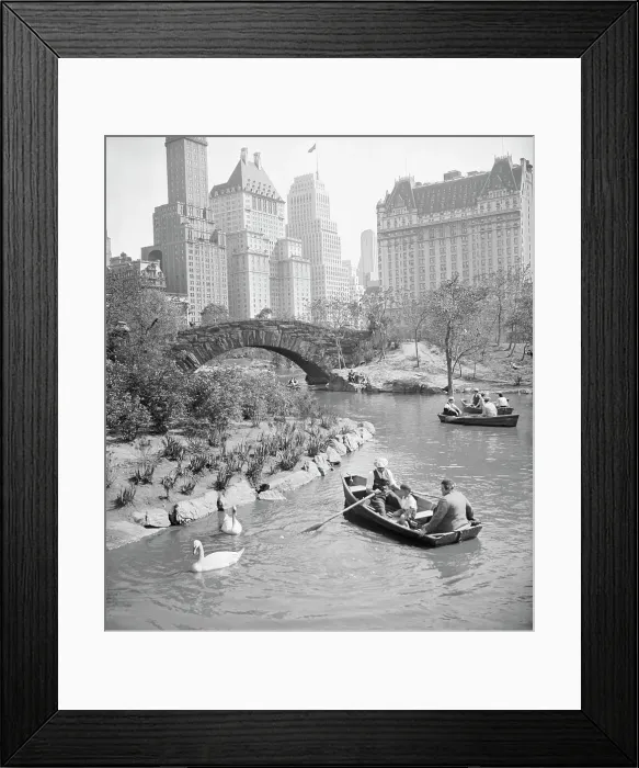 Framed Print : People Boating in Central Park