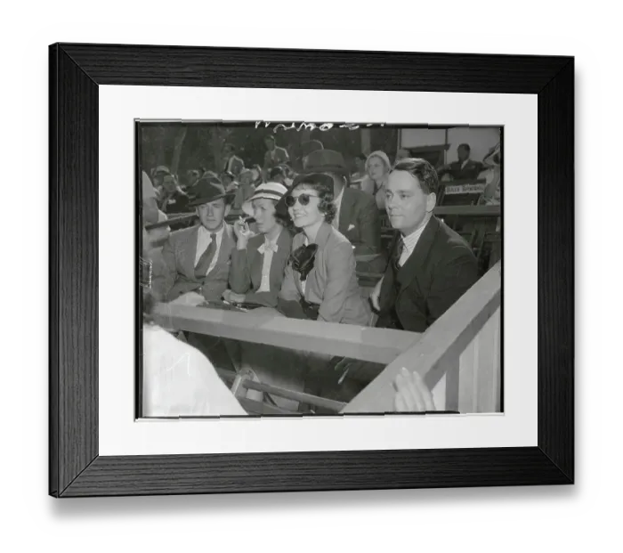 Framed Print : Claudette Colbert and Friends at Polo Match Framed Print : Claudette Colbert and Friends at Polo Match