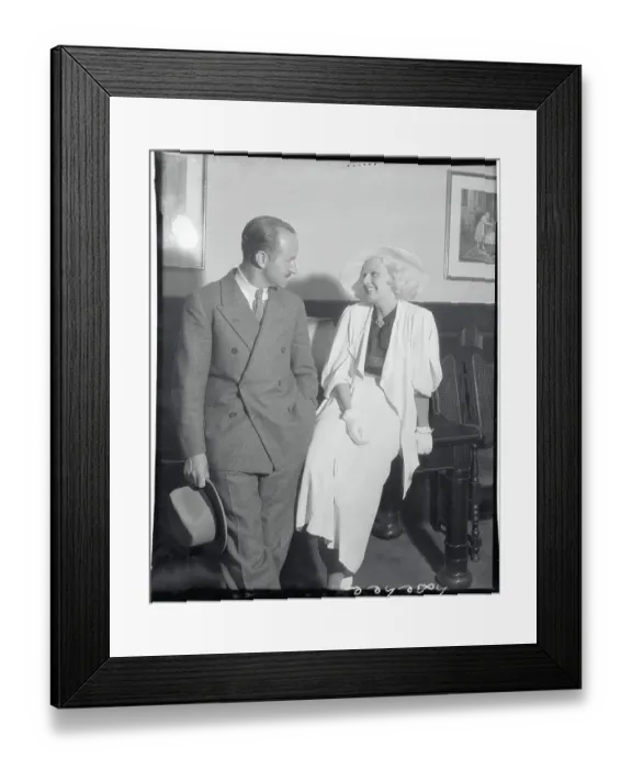 Framed Print : Jean Harlow and Hal Rosson Conversing