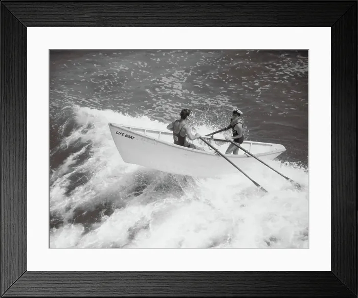 Framed Print : Lifeguards in Boat Framed Print : Lifeguards in Boat