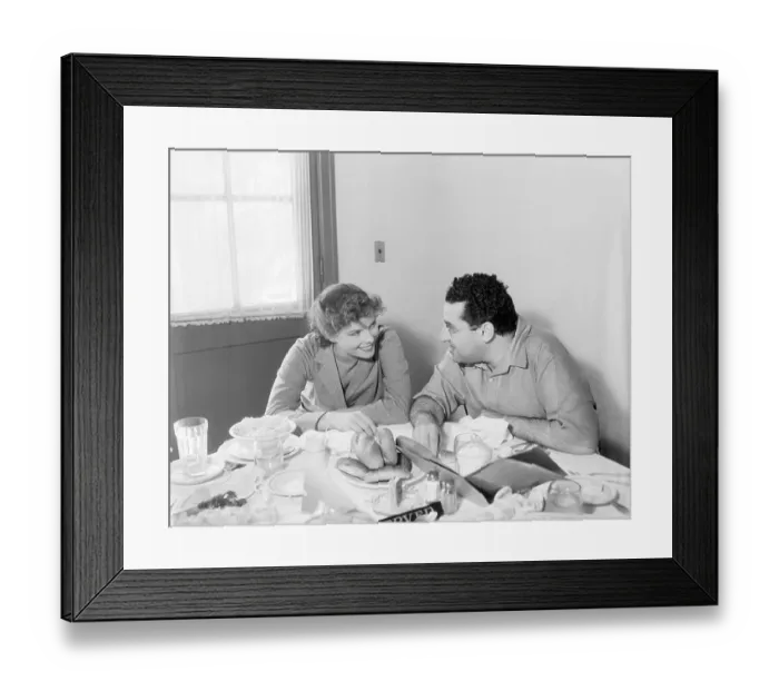 Framed Print : George Cukor and Kate Hepburn Lunching Framed Print : George Cukor and Kate Hepburn Lunching