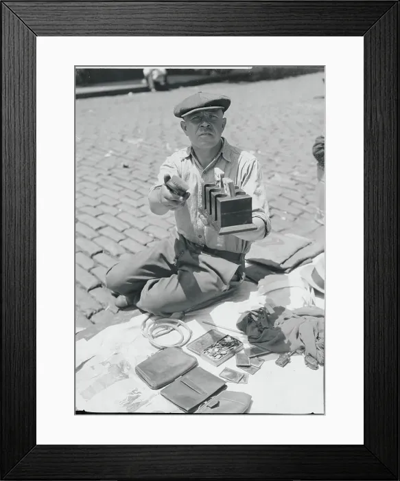 Framed Print : Street Vendor Showing Wares Framed Print : Street Vendor Showing Wares