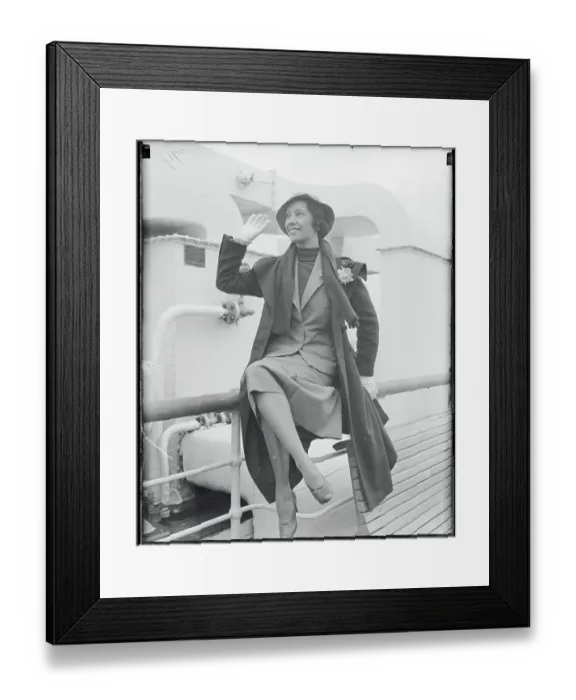 Framed Print : Lily Pons Waving Aboard Ship