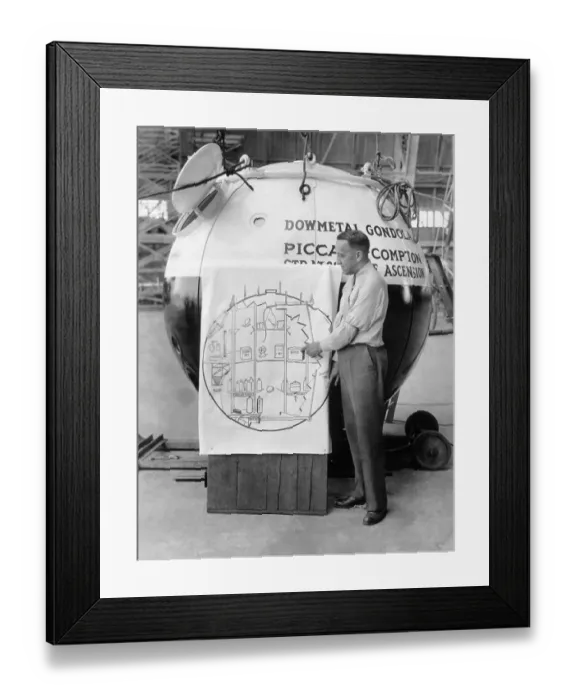 Framed Print : Man with Orb in Which He Plans Air Travel