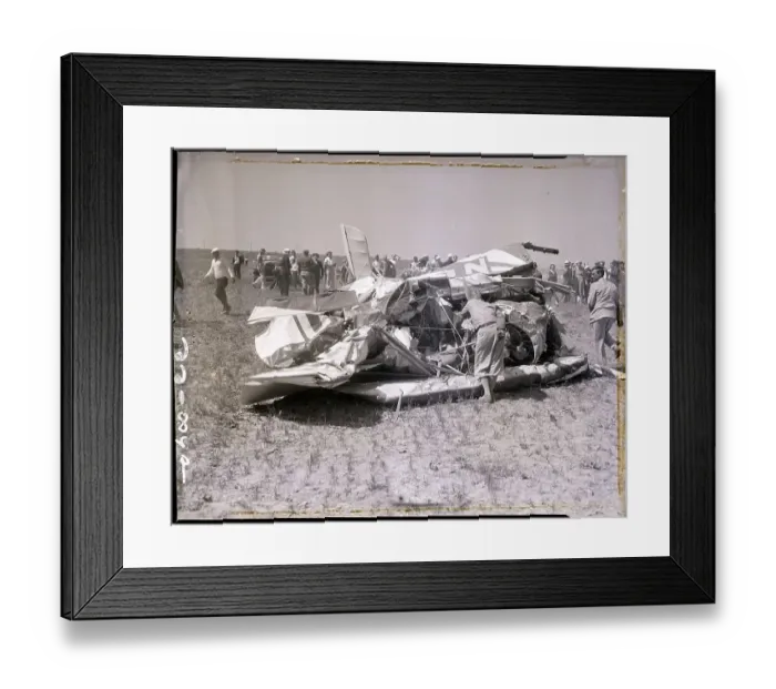 Framed Print : Hoot Gibson's Wrecked Plane Framed Print : Hoot Gibson's Wrecked Plane