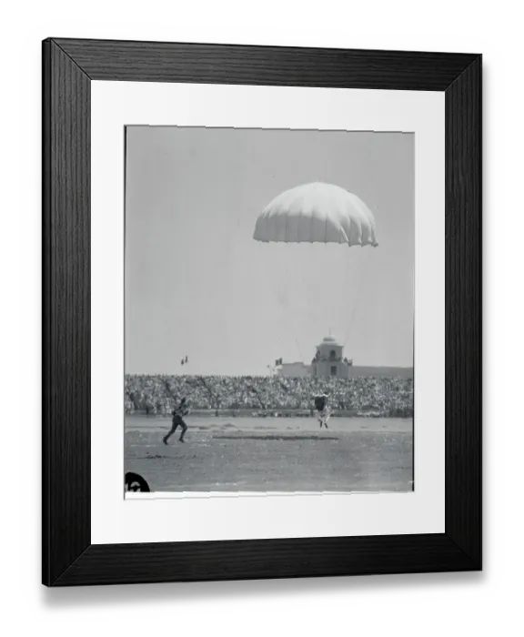 Framed Print : Jerry Wessling Landing During Parachuting Skill Event Framed Print : Jerry Wessling Landing During Parachuting Skill Event