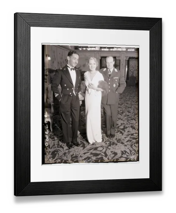 Framed Print : Mary Pickford with Famous Flyer Escourts Framed Print : Mary Pickford with Famous Flyer Escourts