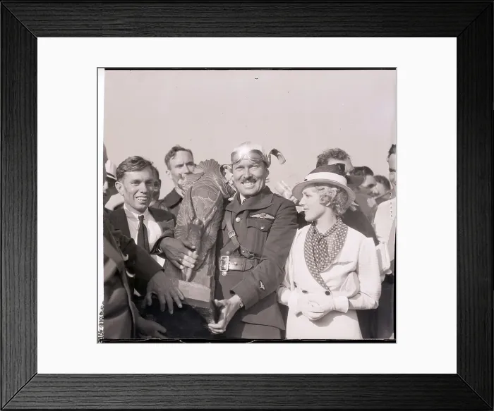 Framed Print : Thompson Trophy Race Winner with Trophy Framed Print : Thompson Trophy Race Winner with Trophy