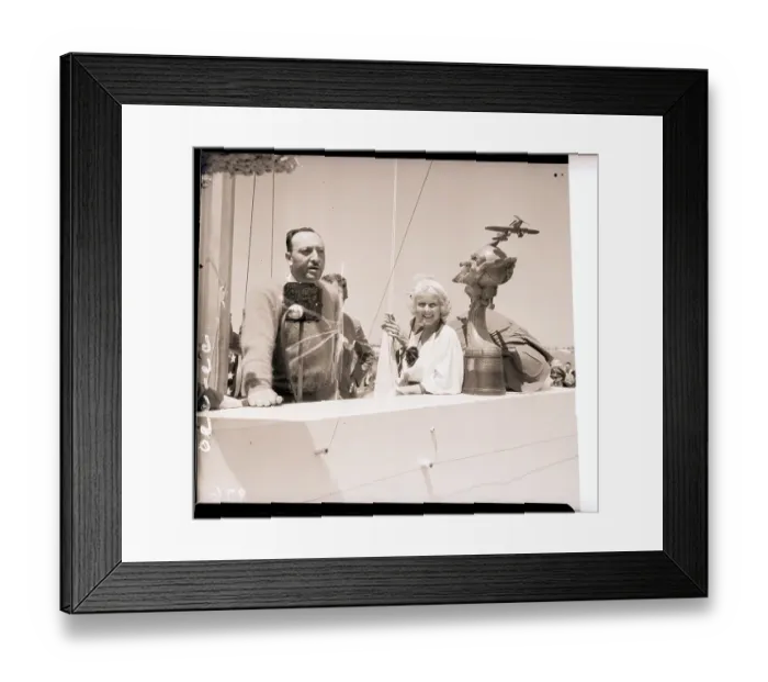 Framed Print : Jean Harlow Raises Flag at Air Races Framed Print : Jean Harlow Raises Flag at Air Races