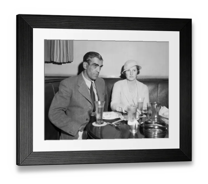 Framed Print : Actor Boris Karloff and His Wife at Brown Derby Framed Print : Actor Boris Karloff and His Wife at Brown Derby