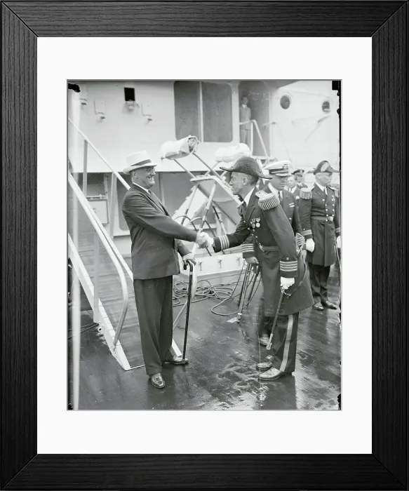 Framed Print : President Roosevelt Boarding Ship Framed Print : President Roosevelt Boarding Ship