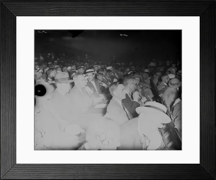 Framed Print : Gene Tunney In Audience Watching Fight Framed Print : Gene Tunney In Audience Watching Fight