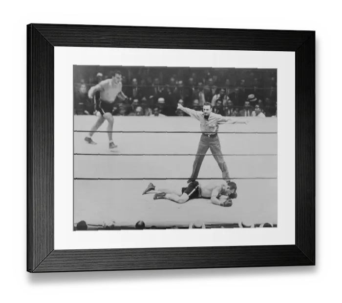 Framed Print : Referee Standing over Boxer Framed Print : Referee Standing over Boxer