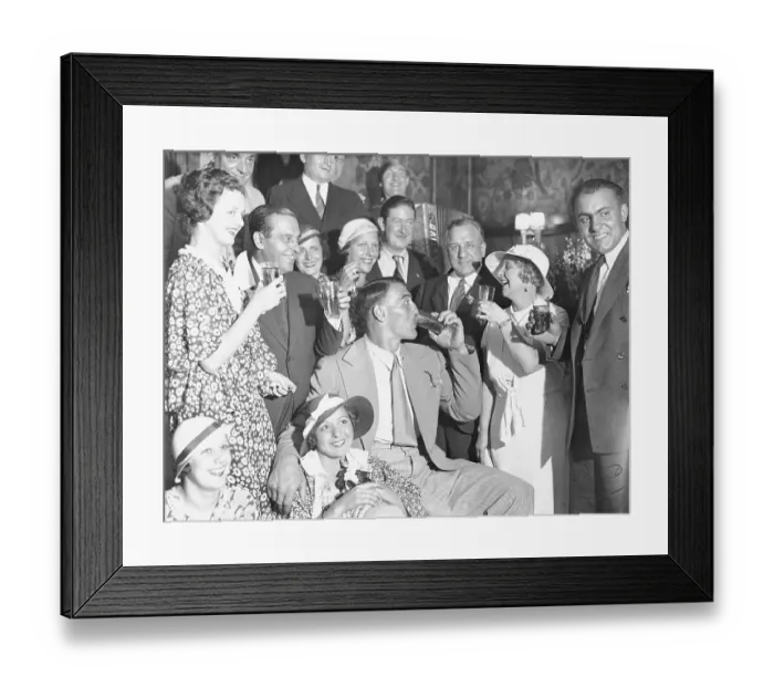 Framed Print : Supporters Toasting to Prima Carnera Framed Print : Supporters Toasting to Prima Carnera