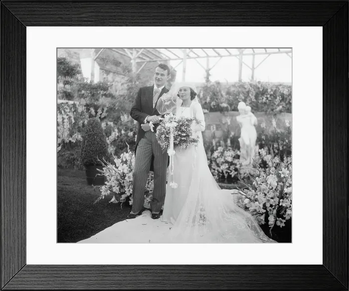 Framed Print : John Wayne and Bride Josephine Saenz Framed Print : John Wayne and Bride Josephine Saenz