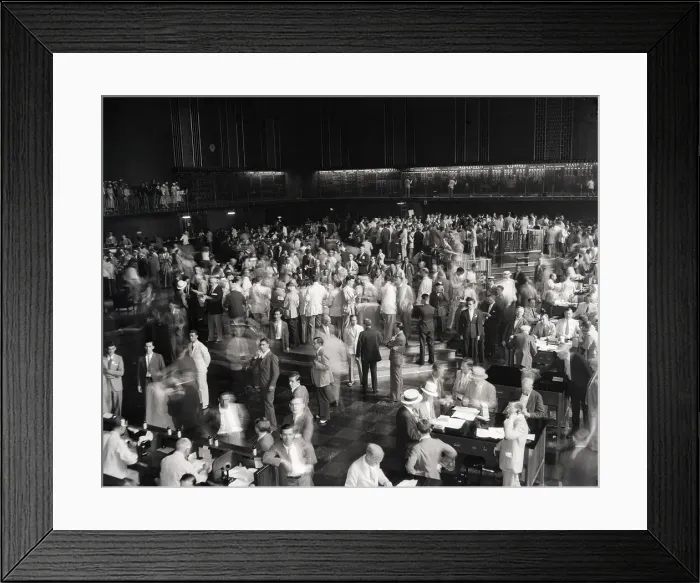 Framed Print : Dealers on Grain Trading Floor Framed Print : Dealers on Grain Trading Floor