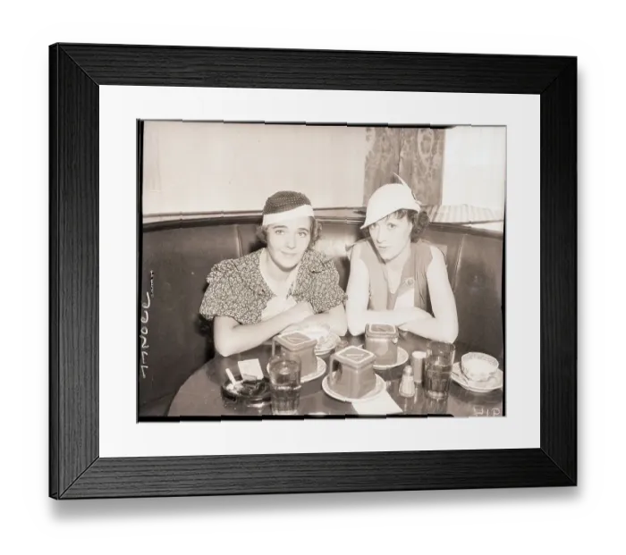 Framed Print : Ruby Keeler and Evelyn Martin at Cafe Framed Print : Ruby Keeler and Evelyn Martin at Cafe