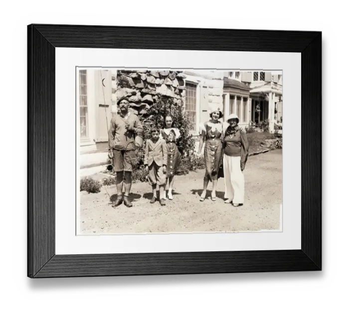 Framed Print : Kingdon Gould and Family Outside Estate Framed Print : Kingdon Gould and Family Outside Estate