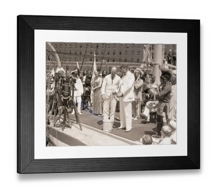 Framed Print : Mayor Celebrating First Barge Tow Framed Print : Mayor Celebrating First Barge Tow