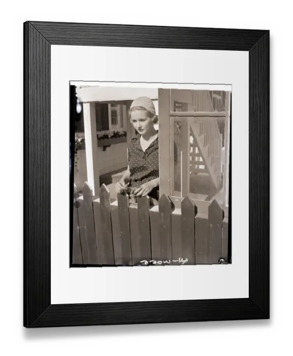 Framed Print : Joan Bennett Gossiping Over Fence Framed Print : Joan Bennett Gossiping Over Fence