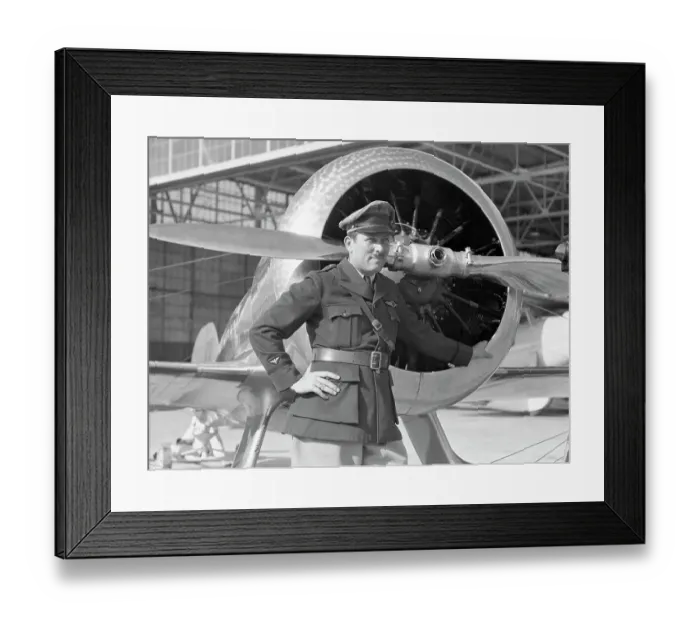 Framed Print : Aviator Roscoe Turner Posing Beside Airplane Framed Print : Aviator Roscoe Turner Posing Beside Airplane