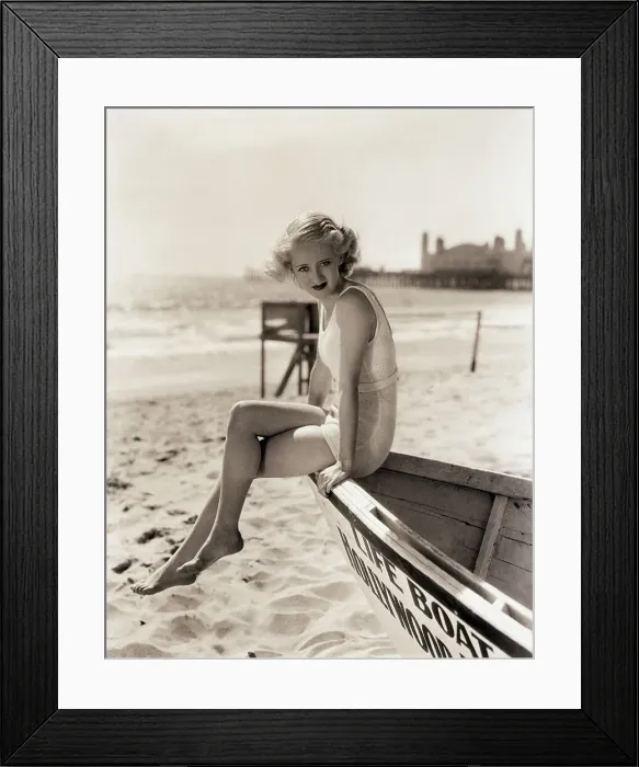 Framed Print : Bette Davis in Swimsuit Framed Print : Bette Davis in Swimsuit