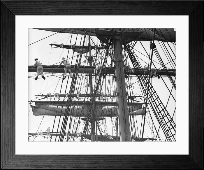 Framed Print : Cadets Reef Sails of Norwegian Ship Framed Print : Cadets Reef Sails of Norwegian Ship