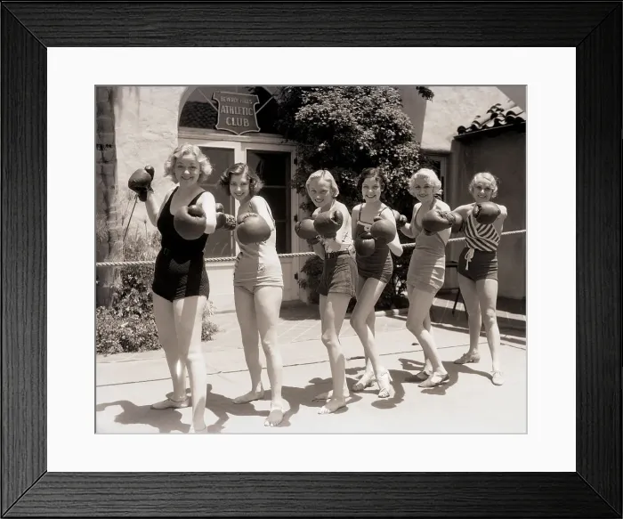 Framed Print : Female Performers in Boxing Position Framed Print : Female Performers in Boxing Position
