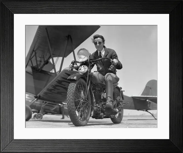 Framed Print : Bobbi Trout Riding Motorcycle Framed Print : Bobbi Trout Riding Motorcycle