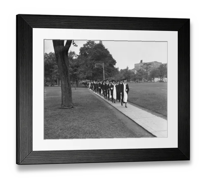 Framed Print : Graduates Walking to Graduation Framed Print : Graduates Walking to Graduation