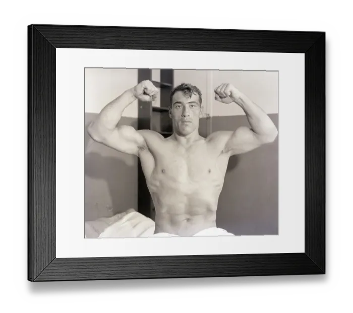 Framed Print : Primo Carnera Flexing Biceps Framed Print : Primo Carnera Flexing Biceps
