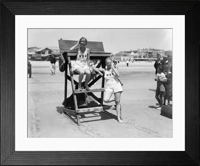 Framed Print : First Female Life Guards at Work Framed Print : First Female Life Guards at Work