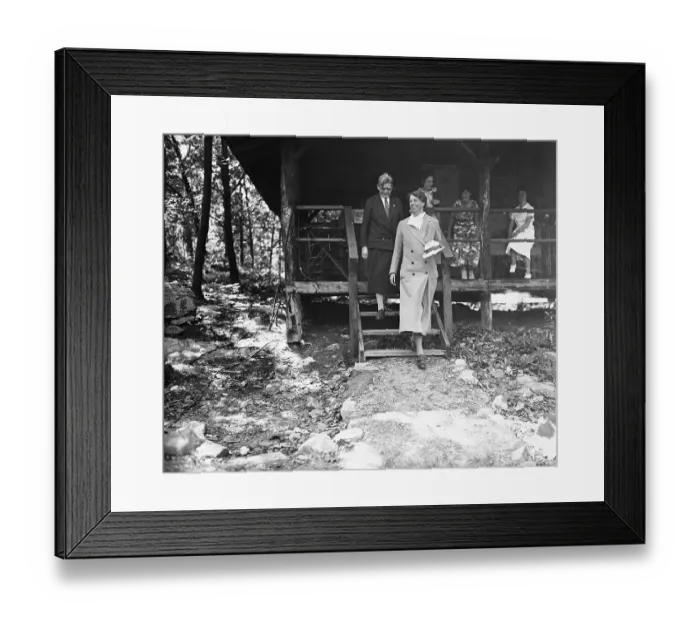Framed Print : Eleanor Roosevelt Leaving Cabin Framed Print : Eleanor Roosevelt Leaving Cabin