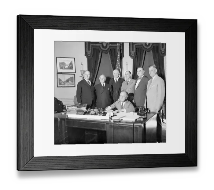 Framed Print : Roosevelt Signing National Recovery Act Framed Print : Roosevelt Signing National Recovery Act