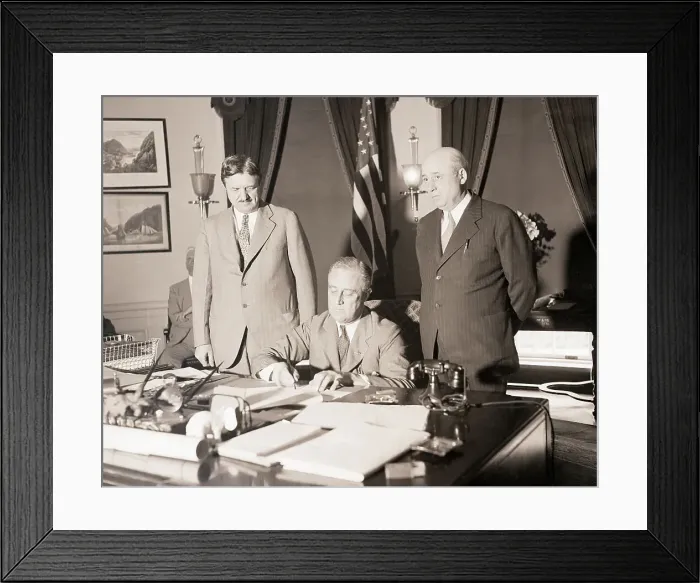 Framed Print : President Roosevelt Signs Railroad Bill Framed Print : President Roosevelt Signs Railroad Bill