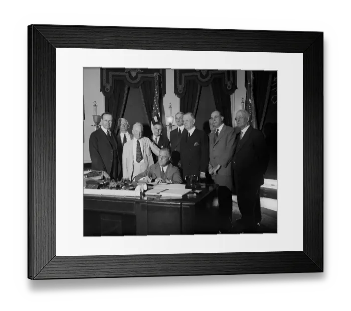 Framed Print : Roosevelt Signing Glass-Steagall Act Framed Print : Roosevelt Signing Glass-Steagall Act
