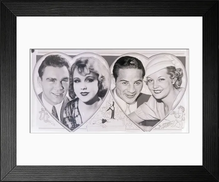 Framed Print : Two Boxers and Their Fiancees Framed Print : Two Boxers and Their Fiancees