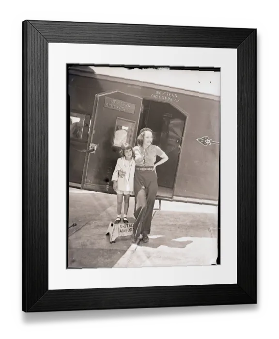 Framed Print : Lupe Velez Embraces Daughter Conchita