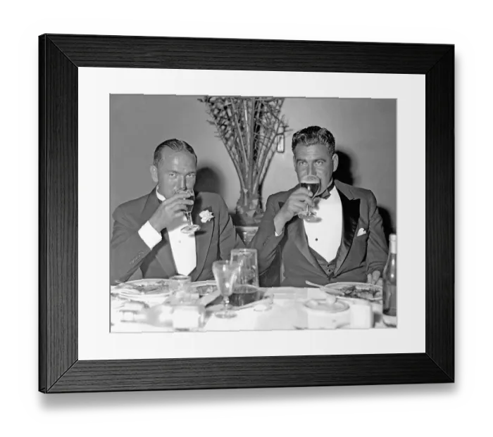 Framed Print : Leo Diegel and Olin Dutra Drink Beers Framed Print : Leo Diegel and Olin Dutra Drink Beers