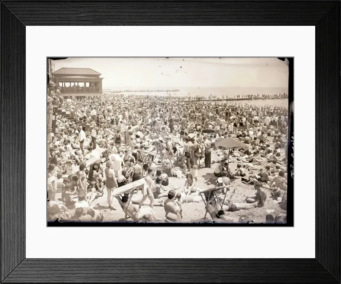 Framed Print : Crowds at Coney Island