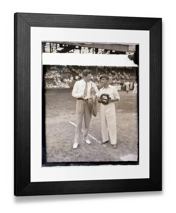 Framed Print : Gene Tunney and Al Jolson on Baseball Field Framed Print : Gene Tunney and Al Jolson on Baseball Field