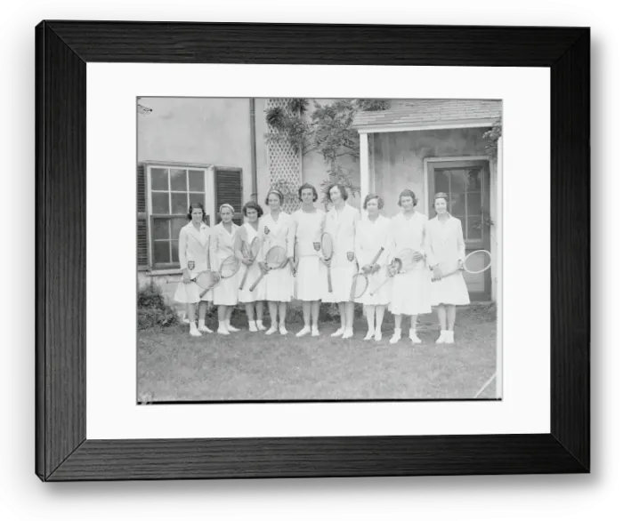 Framed Print : Tennis Players Posing with Racquets Framed Print : Tennis Players Posing with Racquets