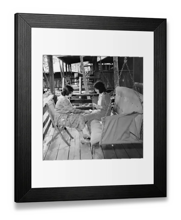 Framed Print : Women Playing Cards at Work Camp