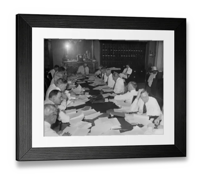 Framed Print : Congressmen Work at Conference Table Framed Print : Congressmen Work at Conference Table