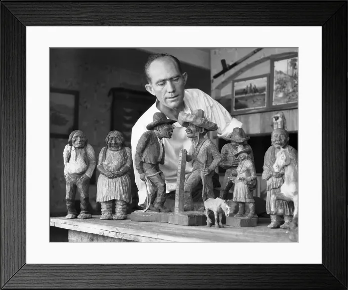 Framed Print : Wood Artist in His Hollywood Studio Framed Print : Wood Artist in His Hollywood Studio