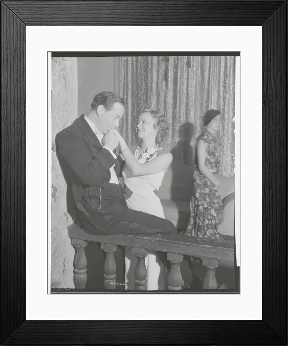Framed Print : Alan Dinehart Kissing Hand of Mozelle Britton Framed Print : Alan Dinehart Kissing Hand of Mozelle Britton